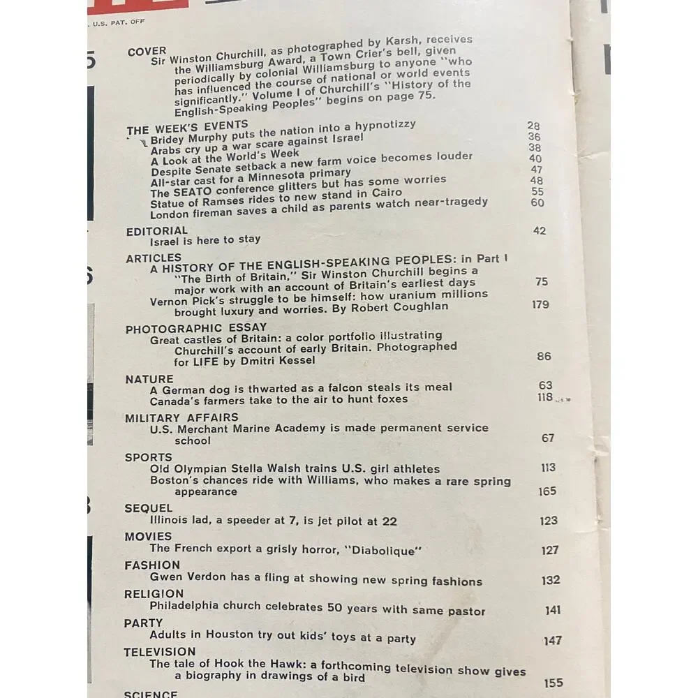 LIFE Magazine March 19 1956 Winston Churchill History English-Speaking Peoples